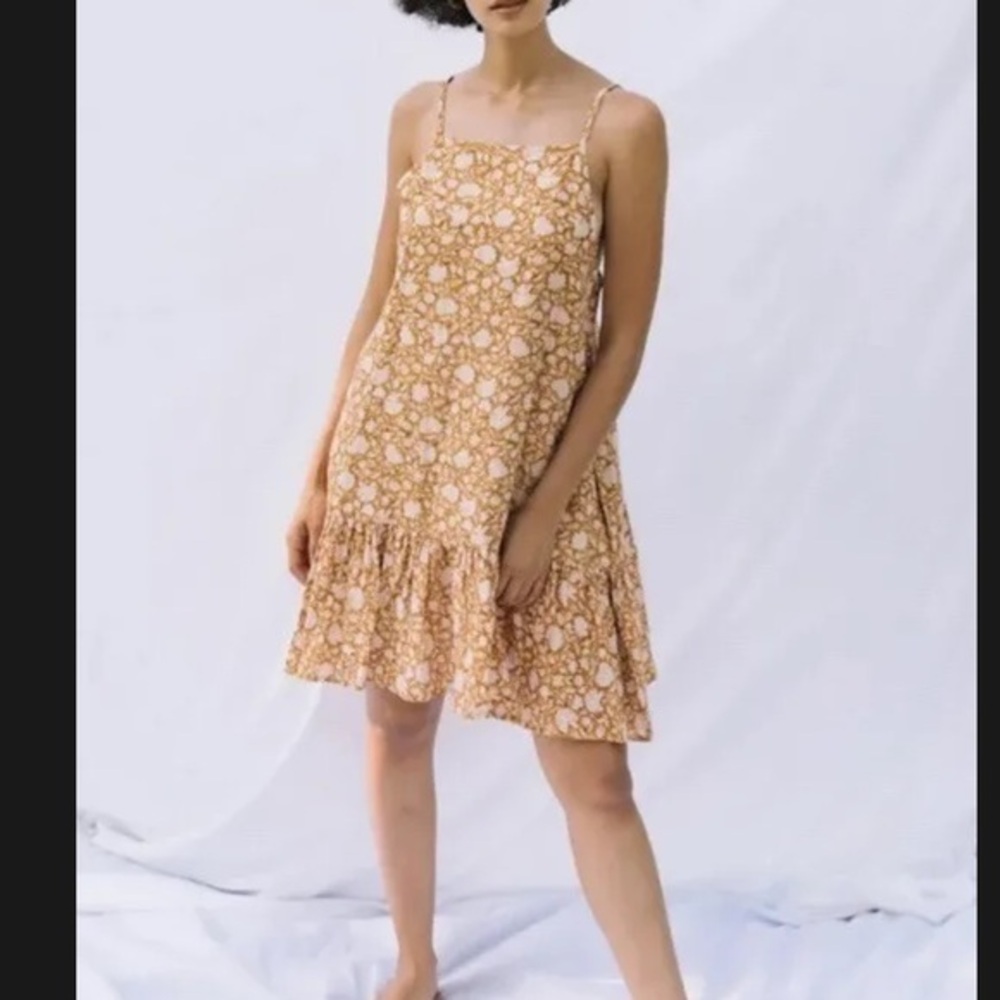Voloshin Wilder Beach Floral Linen Dress Small